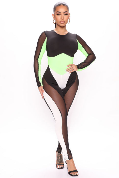 Black and discount neon jumpsuit