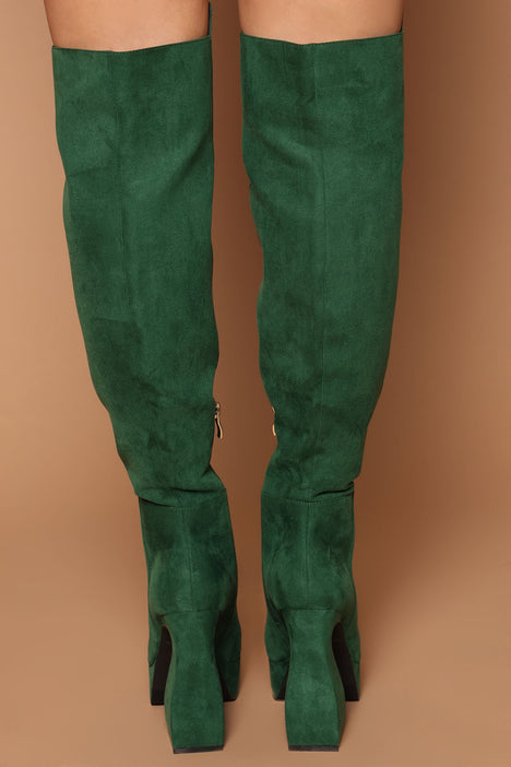 Hunter green discount knee high boots