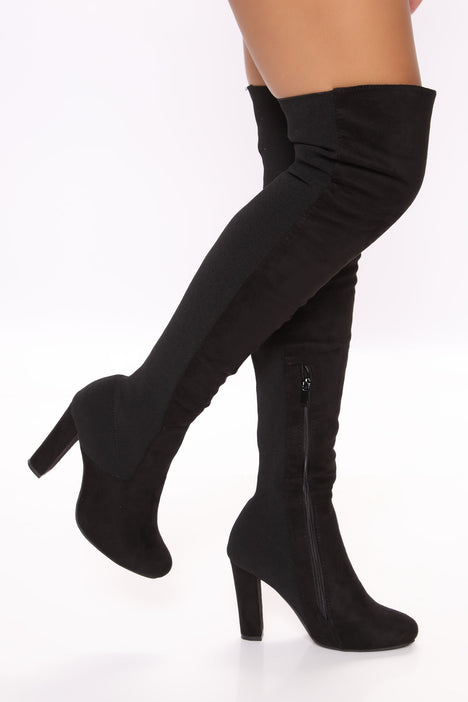 Womens black heeled boots online