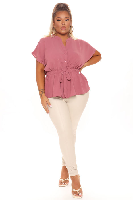 Waist No Time Blouse Rose