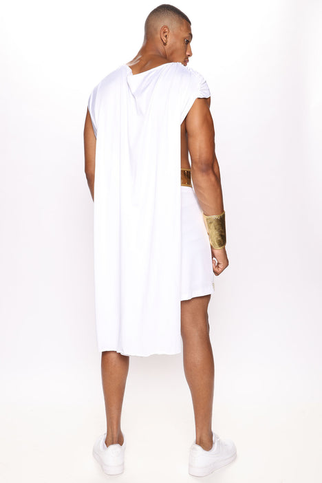 Greek God 4 Piece Costume Set White Gold