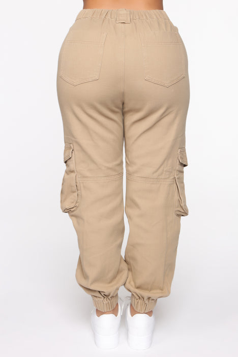 Khaki ladies joggers deals
