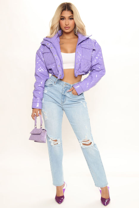 Lavender cropped jacket hotsell
