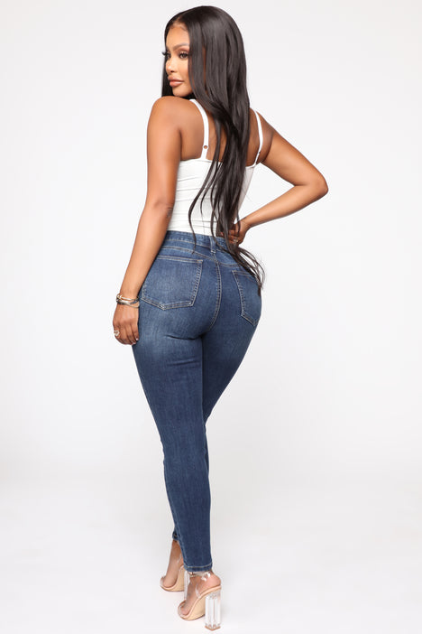 Make Your Butt Go Boom Skinny Jeans Dark Denim
