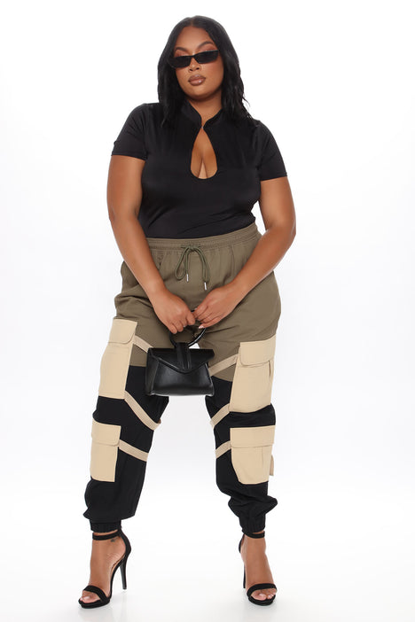 Block It Out Cargo Joggers - Olive/Combo
