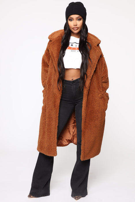 Fashion nova teddy coat sale