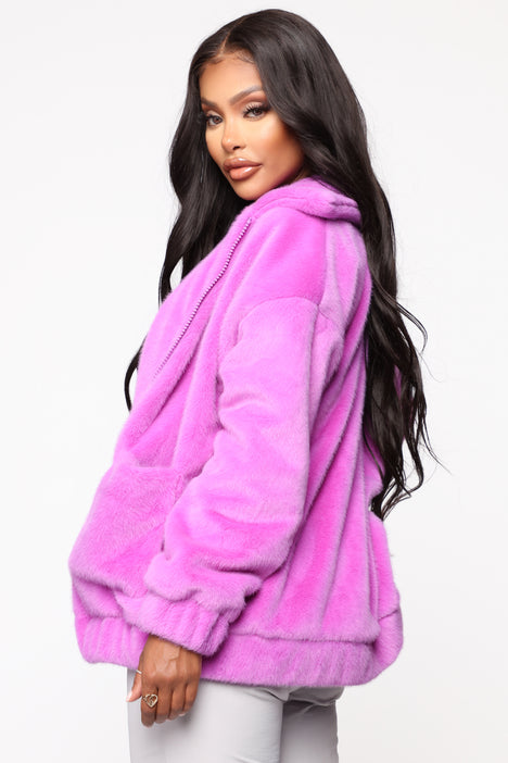 Fuzzy purple jacket shop