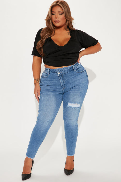 Flirtatious Plunge Neck Top - Black | Fashion Nova, Knit Tops | Fashion Nova