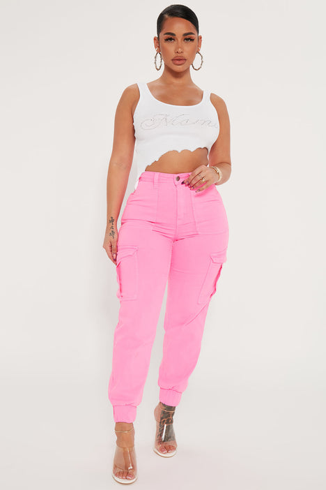 VIP Hot Pink Cargo Jogger Jeans - Hot Pink, Fashion Nova, Jeans