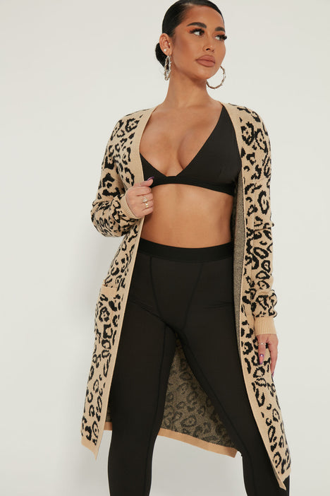 Leopard shop cardigan duster