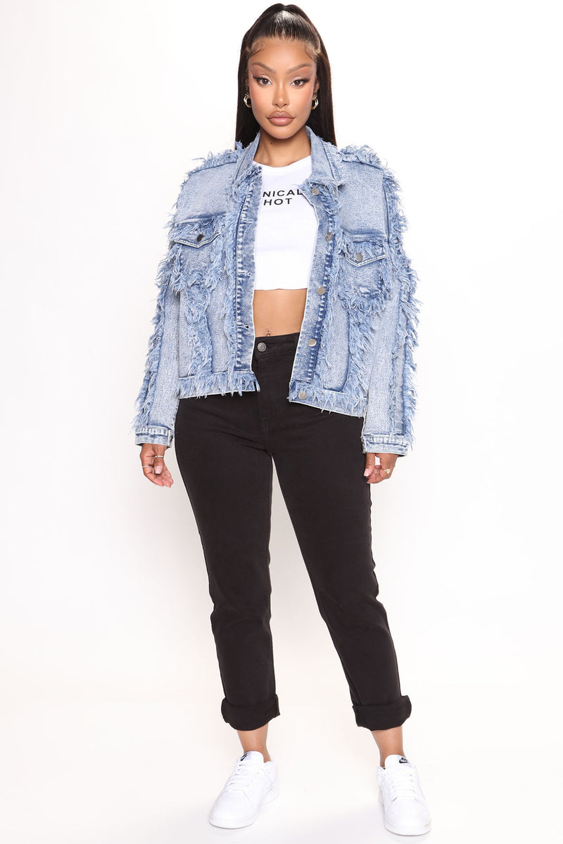 Let It Fray Denim Jacket - Light Wash | Fashion Nova, Jackets & Coats ...