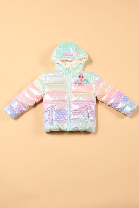 Rainbow bubble coat fashion nova online