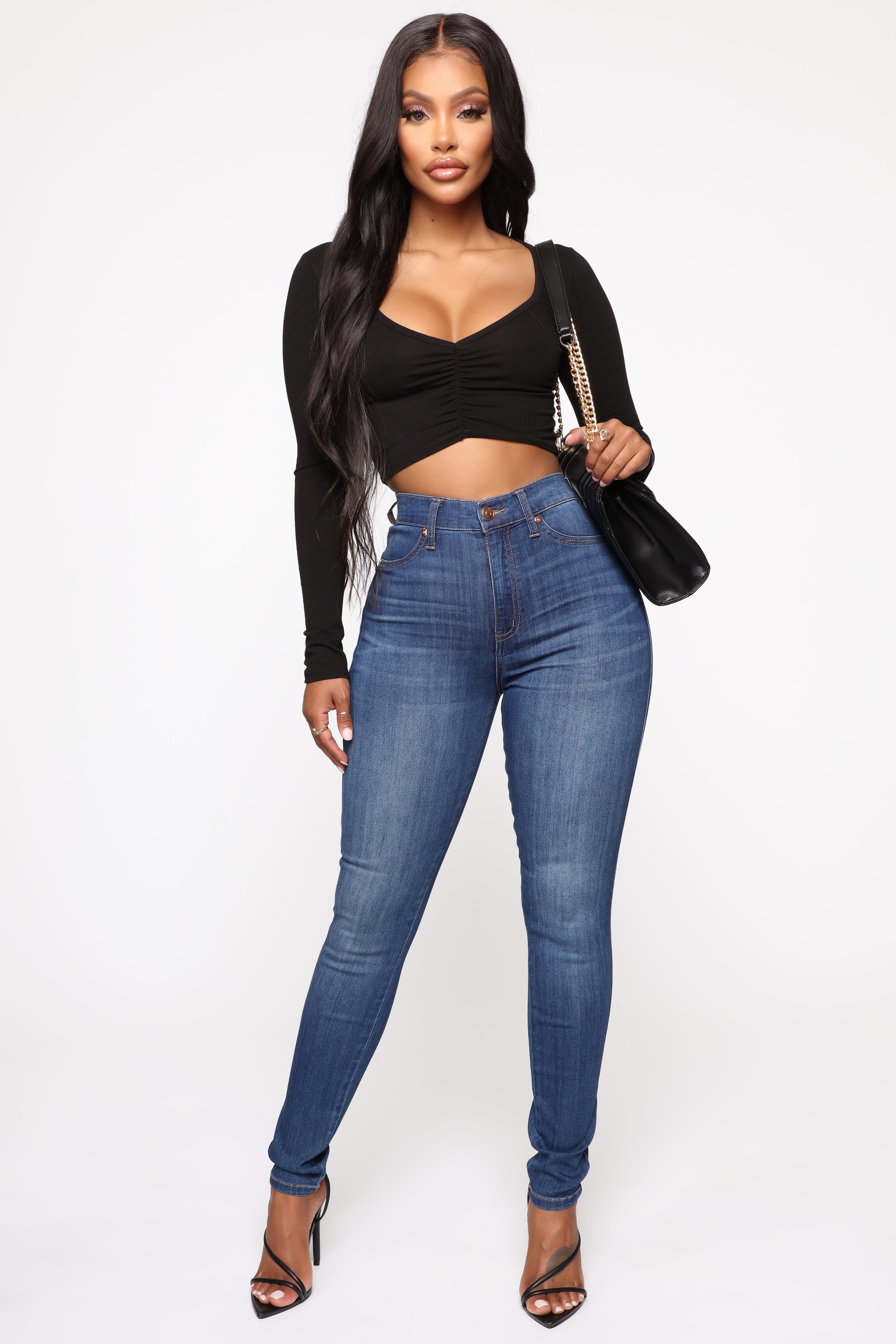 Fashion nova cropped jeans top