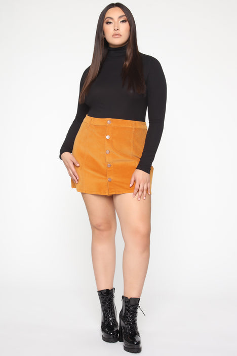 Mustard corduroy best sale skirt plus size