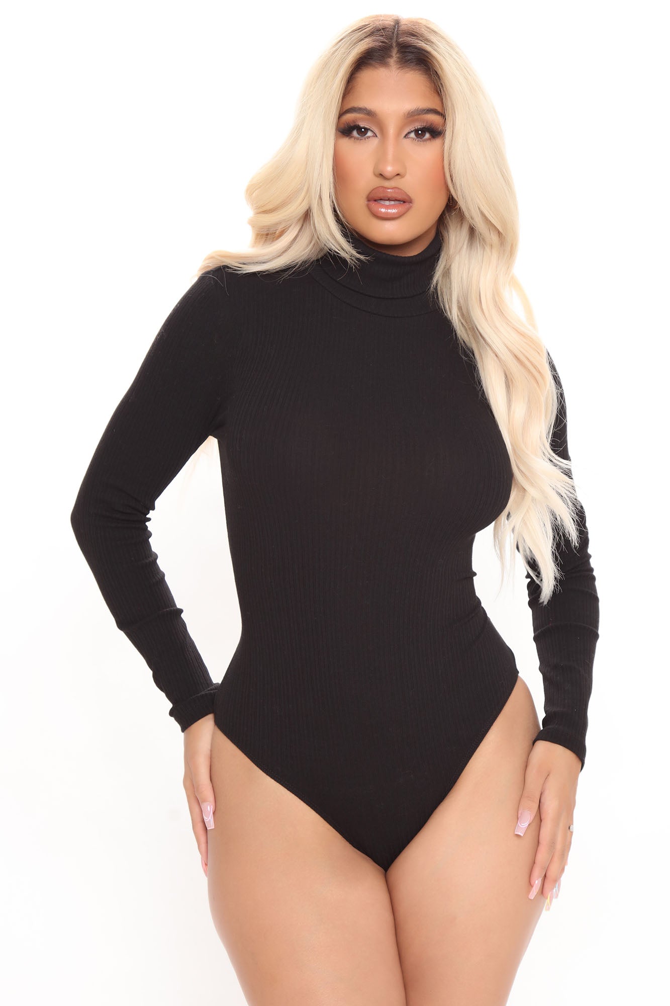 Tess Turtleneck Bodysuit - Black, Fashion Nova, Basic Tops & Bodysuits