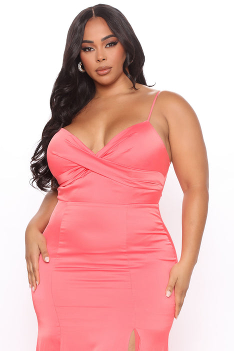 Evening Proposal Satin Maxi Dress Pink Fashion Nova Dresses