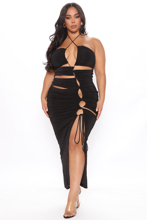 Fashion nova black cut out dress clearance
