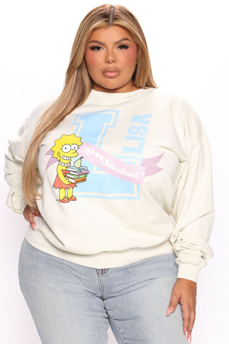 Lisa Simpson Oversized Sweatshirt Cream