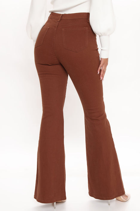 Manchester High Rise Flare Jeans - Brown, Fashion Nova, Jeans