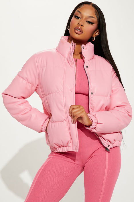 Puffer shop jacket pink