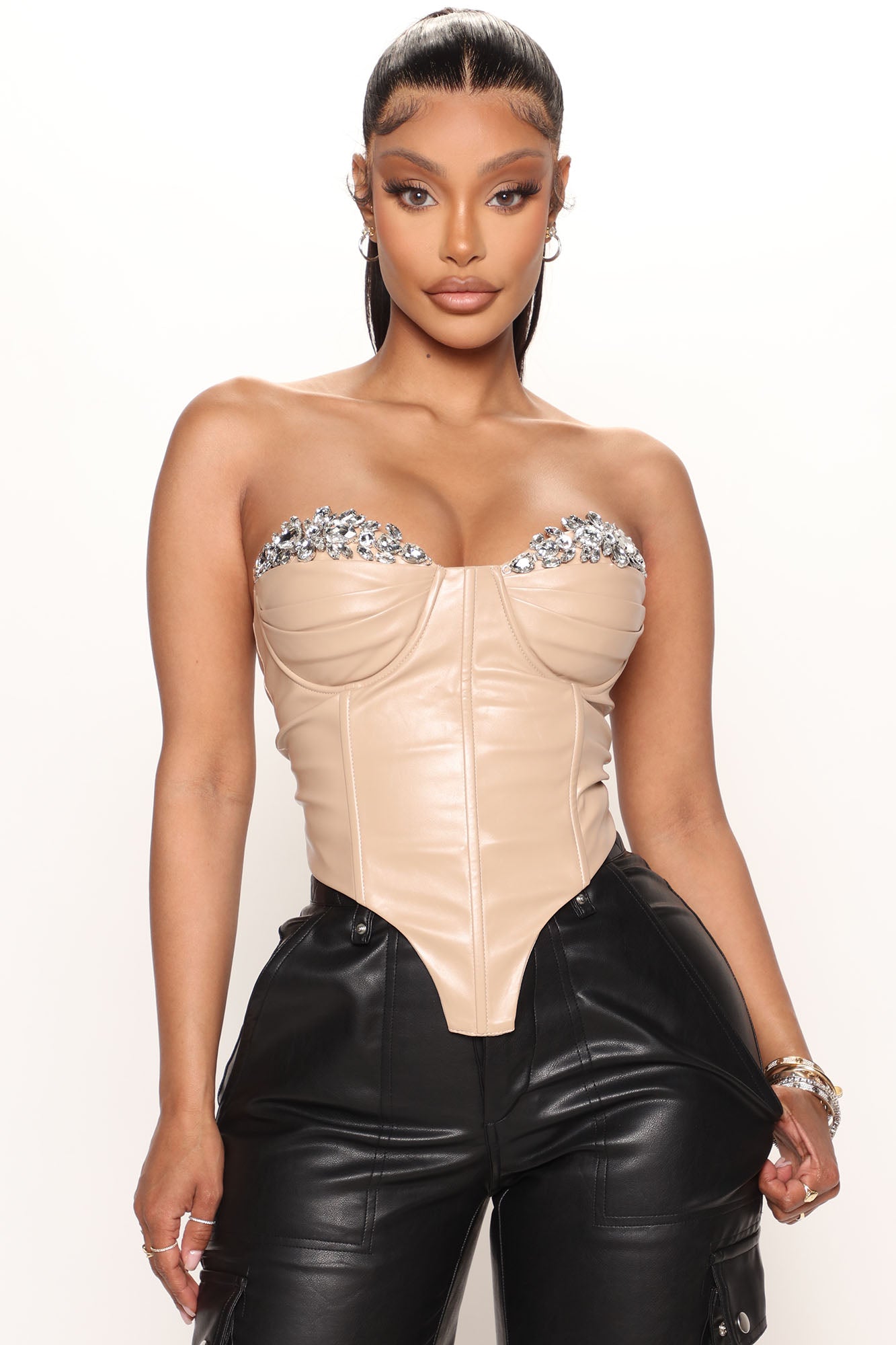 Pu on sale bustier top