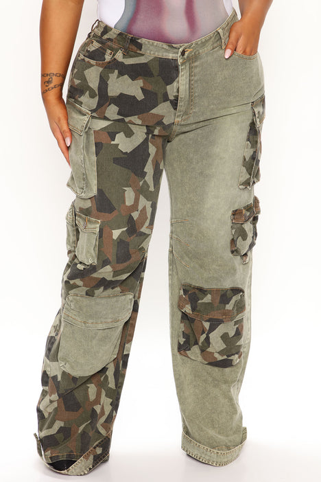 Upgrade You Wide Leg Cargo Pant 31 - Olive/combo | Fashion Nova 