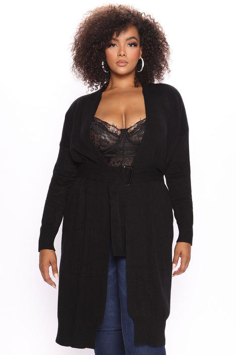 Warms Your Heart Sweater Duster Black Fashion Nova Sweaters