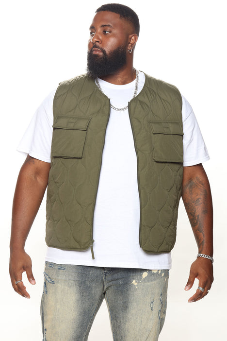 Green quilted sale vest mens
