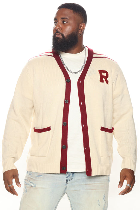 Red varsity cardigan sale