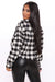 Push Your Buttons Cropped Plaid Top - Black/White