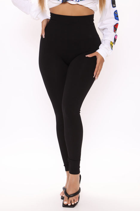 Everyday Basic Yoga Foldover Pants - Black, Fashion Nova, Leggings