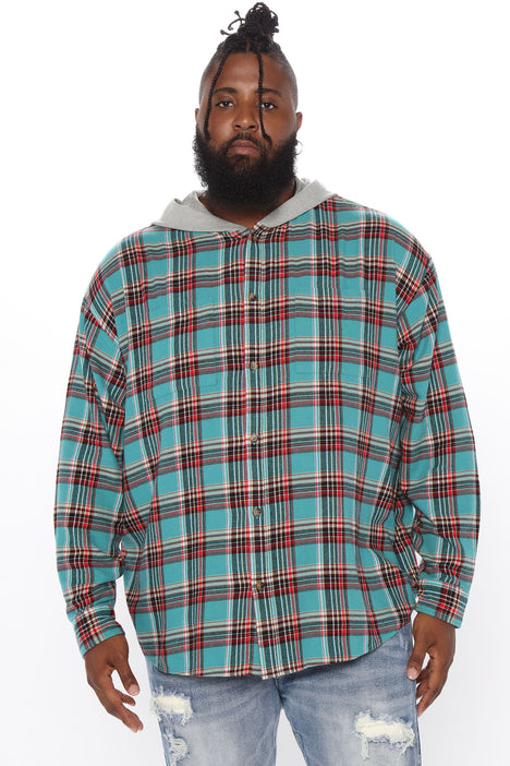 Hooded plaid hotsell flannel shirt
