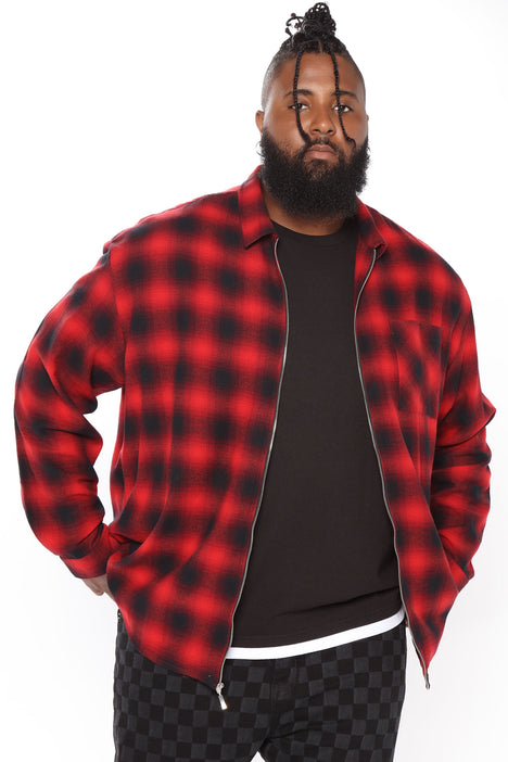 Zipper flannel jacket clearance