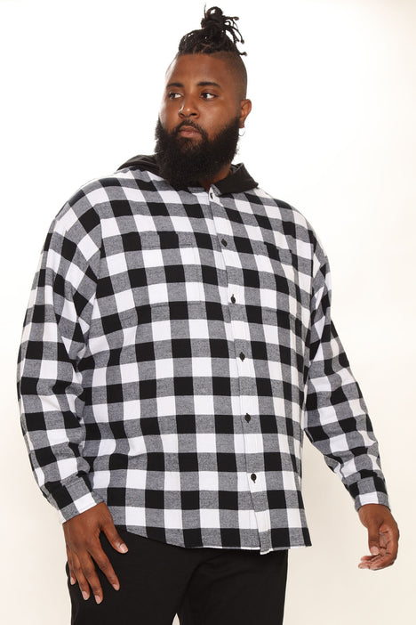 Black clearance hooded flannel