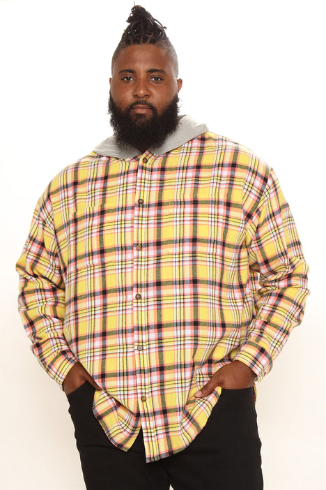 Hooded checked outlet flannel