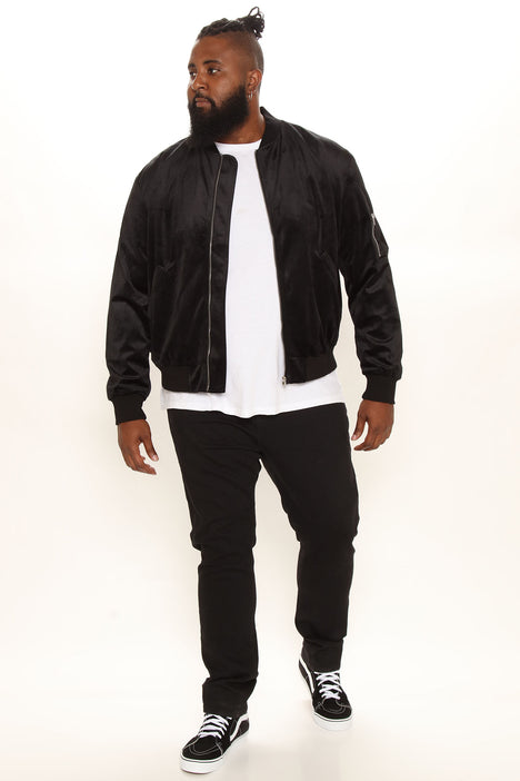 Men's Eddie Bomber Jacket in Charcoal Size Medium by Fashion Nova