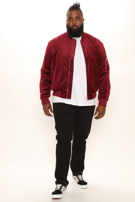 Velour bomber jacket mens top