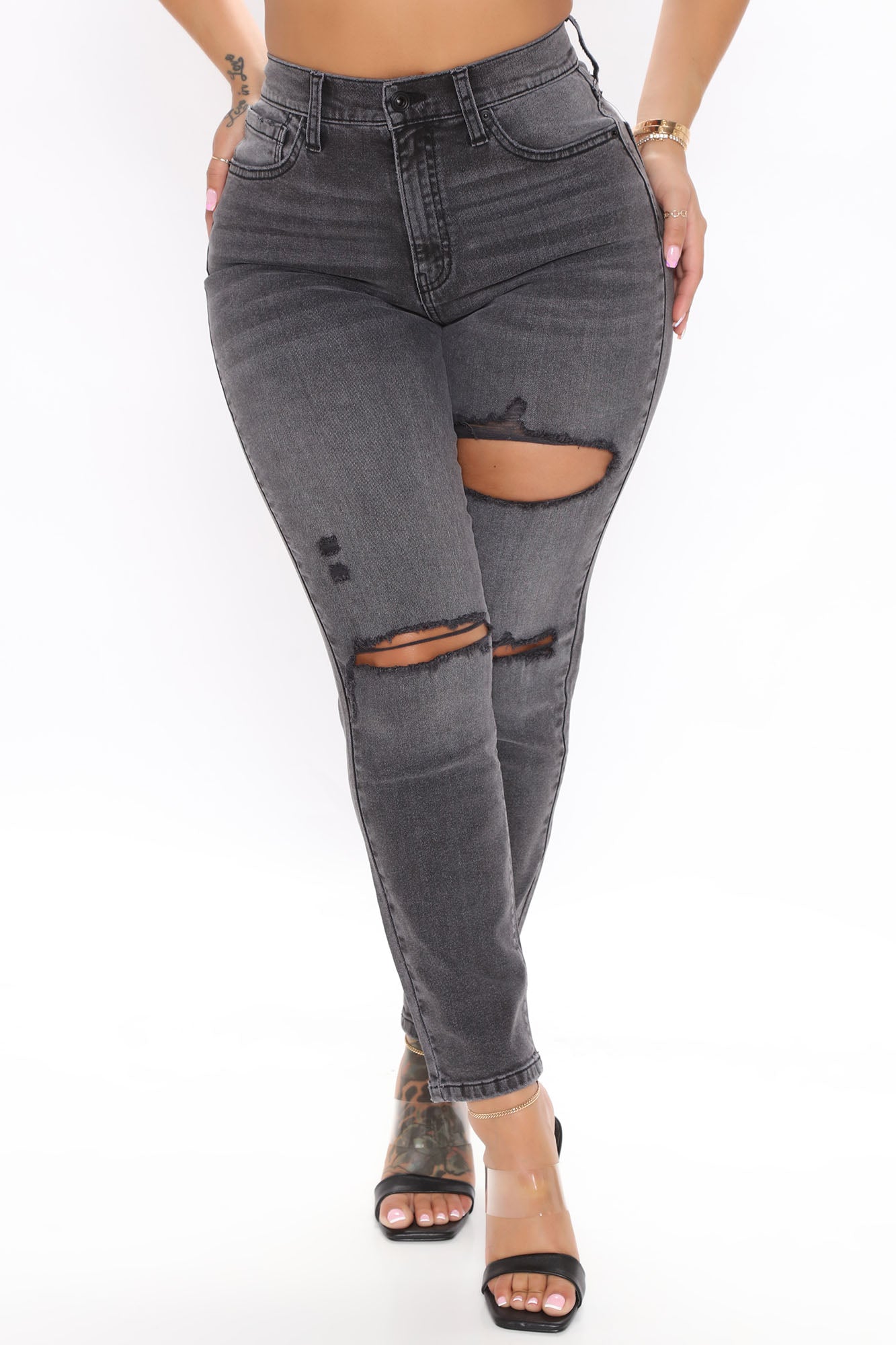 Black ripped fashion nova hotsell jeans