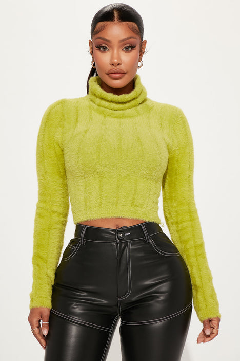 Neon green turtleneck sale