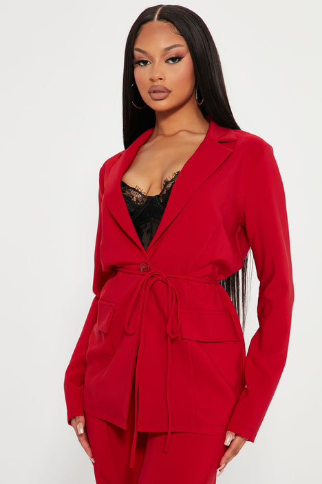 Violet Blazer Pant Set Red Fashion Nova Career Office