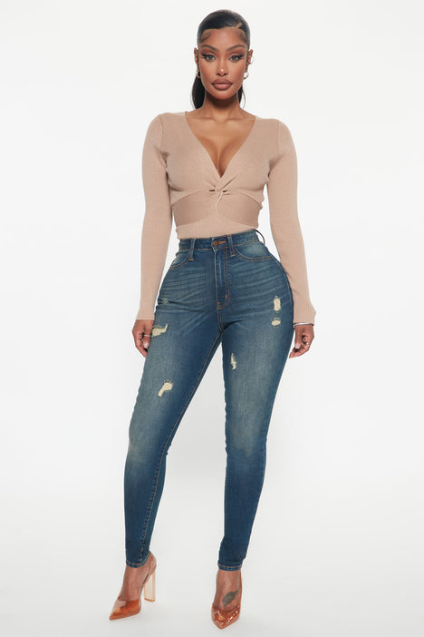 Too Much Booty Low Rise Jeans - Medium Blue Wash, Fashion Nova, Jeans