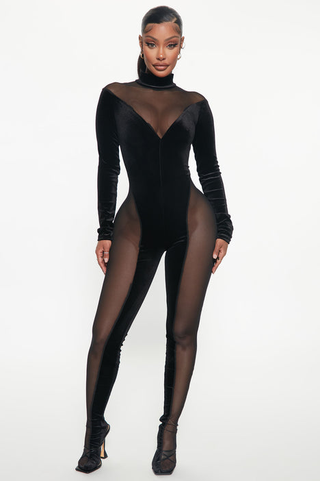 Fashion nova sheer jumpsuit hot sale