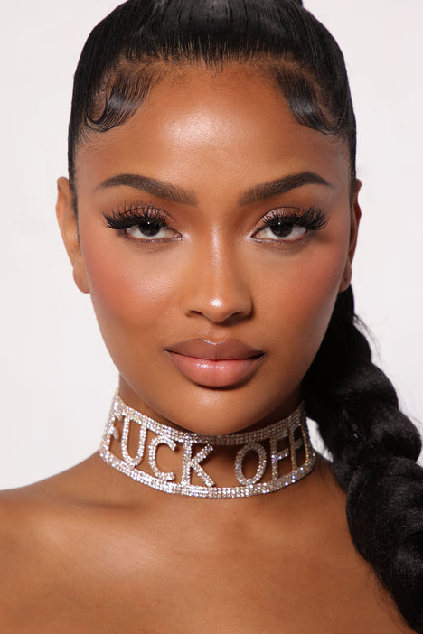 Gold rhinestone choker outlet
