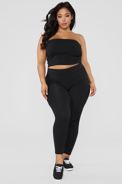 Yes Fleece Leggings Black