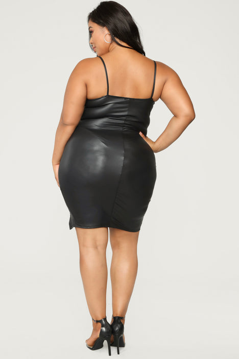 Hit List Leather Dress - Black, Fashion Nova, Dresses