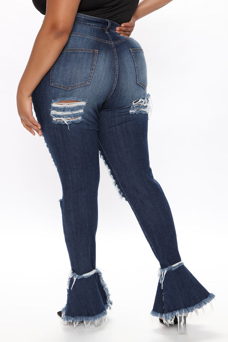 Bedford Booty Sculpting Ripped High Rise Stretch Skinny Jeans - Dark Wash