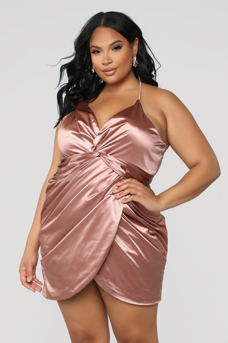 Got me discount twisted satin dress