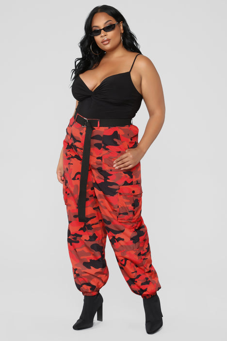 Take Off Flight Cargo Pants Orange Camo