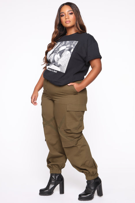 Amelia Oversized Cargo Pants Olive Fashion Nova Pants