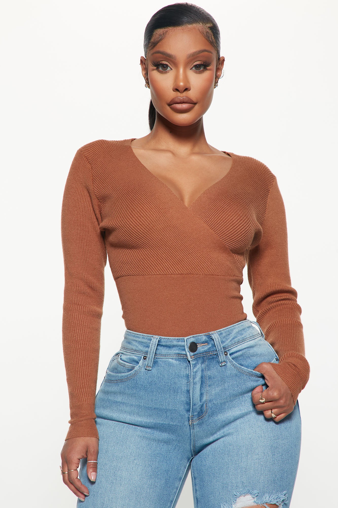 Surplice sweater on sale